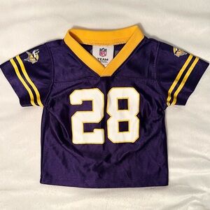 Adrian Peterson #28 Minnesota Vikings NFL Jersey Baby 3/6 Month Purple 3-6M kids